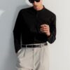 Trendyol Premium Black 100% Cotton Regular Fitted Judge Collar Shirt