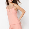 Trendyol Premium Powder Satin Cuffed Modal Blend Rope Strap Knitted Pajama Set