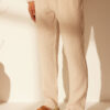 Trendyol Premium Stone 100% Linen Straight Fit Elastic Waistband Trousers