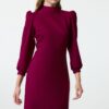 Trendyol Purple Body-hugging High Collar Mini Woven Dress