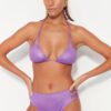 Trendyol Purple Cut Out/Windowed Shiny Lakk Printed High Derék