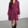 Trendyol Purple Elastic Waist Flounce Mini Woven Dress