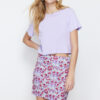 Trendyol Purple Flower Patterned Mini Length Woven Skirt