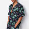 Trendyol Purple Oversize Fit 100% Viscose Patterned Short Sleeve Casual Summer Shirt