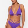 Trendyol Purple Piping normál lábú bikini alsó