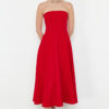 Trendyol Red A-Cut Woven Elegant Evening Dress