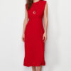 Trendyol Red A-line Crew Neck Sleeveless Aerobin Midi Woven Dress
