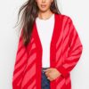 Trendyol Red Animal csíkos mintás kötöttáru Cardigan
