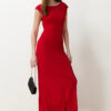 Trendyol Red Backless Fitted Knitted Flexible Maxi Pencil Dress