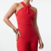 Trendyol Red Body-fitting Woven Overalls