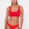 Trendyol Red Bralette texturált bikini felső