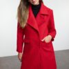 Trendyol Red Button Closure Cashmere Coat