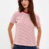 Trendyol Red Ecru Striped Premium Basic Regular/Normal Fit Crew Neck Knitted T-Shirt