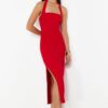 Trendyol Red Fitted Woven Dress