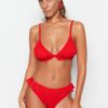 Trendyol Red Gimped normál lábú bikini alsó