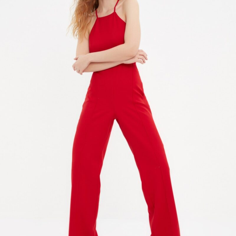 Trendyol Red Halterneck Jumpsuit