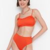 Trendyol Red High Waist Bikini Bottoms