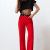 Trendyol Red High Waist Wide Leg Jeans
