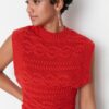 Trendyol Red Knit Detailed Knitwear Sweater