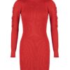 Trendyol Red Mini Knitwear Turtleneck Sleeve Shirring Detailed Dress