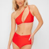 Trendyol Red One-Shoulder Cut Out/Windowed Bikini Top
