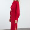 Trendyol Red Plain Midi Woven Dress