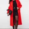 Trendyol Red Pocket Detailed Woolen Regular Coat