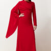 Trendyol Red Shawl Detailed Lined Evening Dress