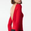 Trendyol Red Soft Fabric Backless Fitted Stretchy Knitted Blouse