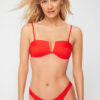 Trendyol Red Strapless Glitter Bikini Top