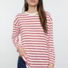 Trendyol Red Striped Knitted Tunic