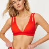 Trendyol Red Triangle Cut Out/Windowed Bikini Top