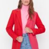 Trendyol Red Two Color Lined Blazer Woven Jacket
