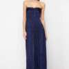 Trendyol Saks A-Cut Knitted Evening Dress & Graduation Dress