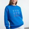 Trendyol Saks Heart Embroidered Oversize/Wide Pattern Thick Inside Polar Fleece Knitted Sweatshirt