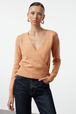 Trendyol Salmon Soft Textured Basic Knitwear Cardigan Trendyol Salmon Soft Textured Basic Knitwear Cardigan