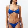 Trendyol Sax V-Cut Textured Brazilian Bikini Bottom