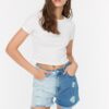 Trendyol Shorts - Blue - Normal Waist