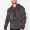 Trendyol Smoke Regular/Normal Cut Hooded Warm Plush Sweatshirt