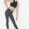 Trendyol Smoky kompressziós szlogen nyomtatott teljes hosszúságú sportleggings