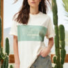 Trendyol Stone 100% Cotton Color Block City Print Oversize/Wide-Fit Knitted T-Shirt