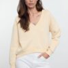 Trendyol Stone Basic Regular/Normal Pattern V-neck Thick Polar Fleece Knitted Sweatshirt