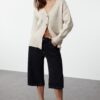 Trendyol Stone Basic puha textúrájú kötöttáru Cardigan
