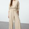 Trendyol Stone Cargo Pocket Soft Touch Tube Leg Knitted Sweatpants