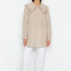 Trendyol Stone Collar Pompom Detailed Woven Shirt
