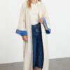 Trendyol Stone Color Blocked Woven Cap & Abaya & Abaya