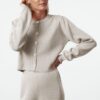 Trendyol Stone Crop Cardigan-Pants Knitwear Bottom-Top Set