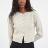 Trendyol Stone Crop Crew Neck Jacket Look Knitwear Cardigan