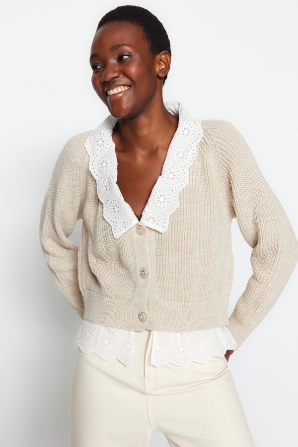 Trendyol Stone Crop Garni részletes kötöttáru Cardigan