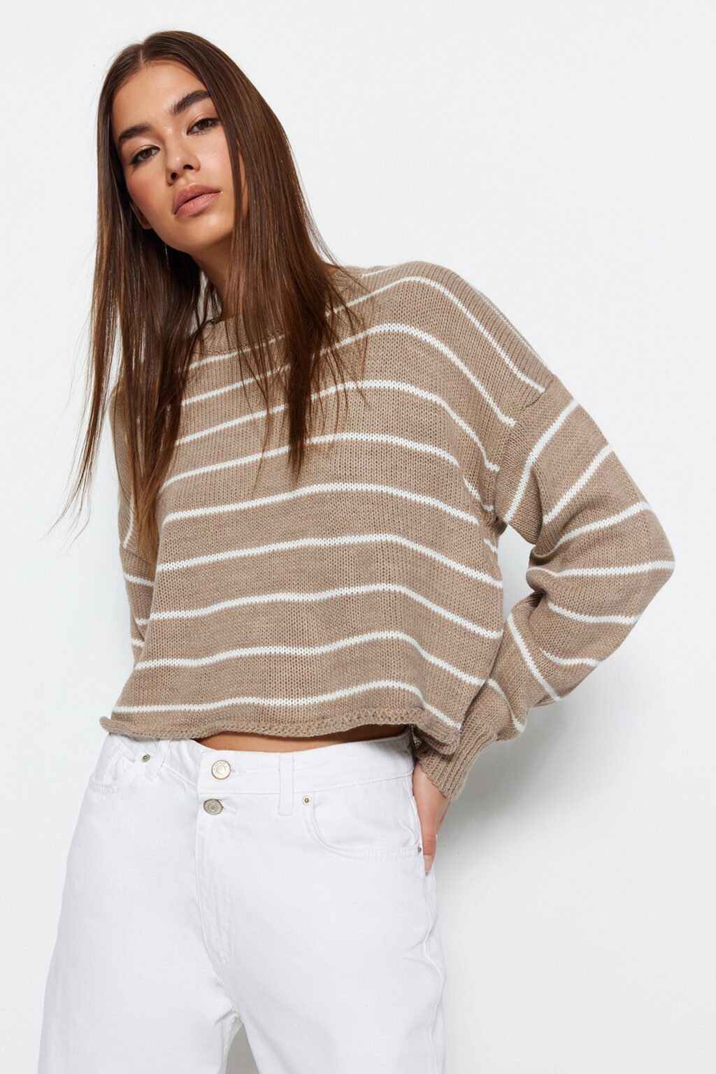 Trendyol Stone Crop kötöttáru pulóver